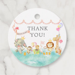 Sweet Safari Animals Parade Baby Shower Favour Tags