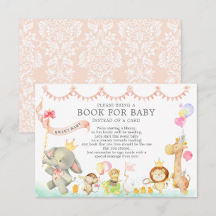 Sweet Safari Animals Parade Shower Book for Baby Enclosure Card