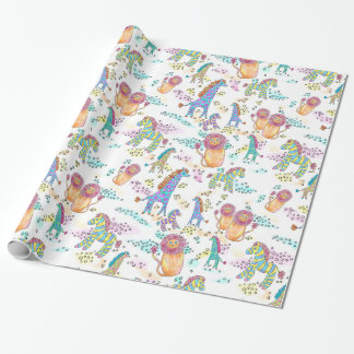 sweet safari baby jungle animal gift wrap