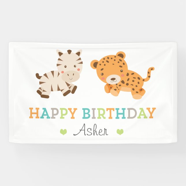 Sweet Safari Birthday Banner (Horizontal)