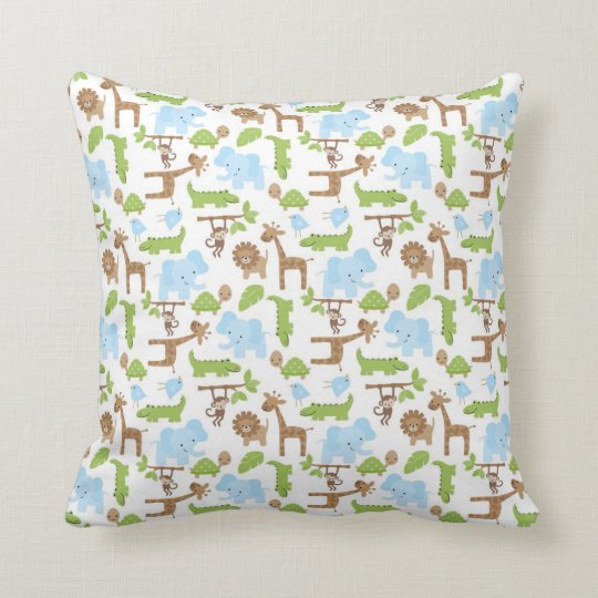 Sweet Safari Jungle Animals Nursery Throw Pillow Zazzle.co.uk