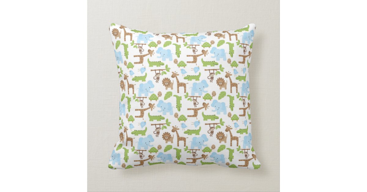 Sweet Safari Jungle Animals Nursery Throw Pillow Zazzle.co.uk