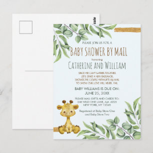 Sweet Safari Jungle Giraffe Baby Shower By Mail Postcard