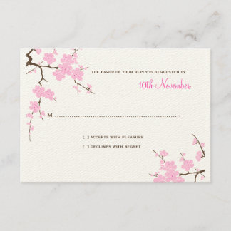 Sweet Sakura Wedding RSVP Card