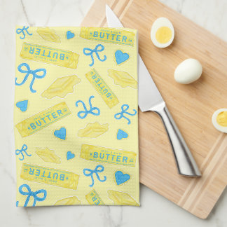 Sweet & Salty Butter Bows and Hearts Pattern Tea Towel
