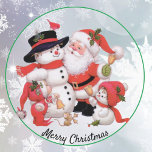 Sweet Santa and Snowman Christmas Seal Sticker<br><div class="desc">Christmas card envelope seals stickers (set of 20)</div>