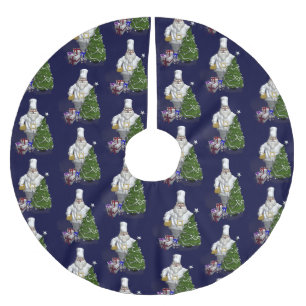 Sweet Santa Claus Chef Brushed Polyester Tree Skirt