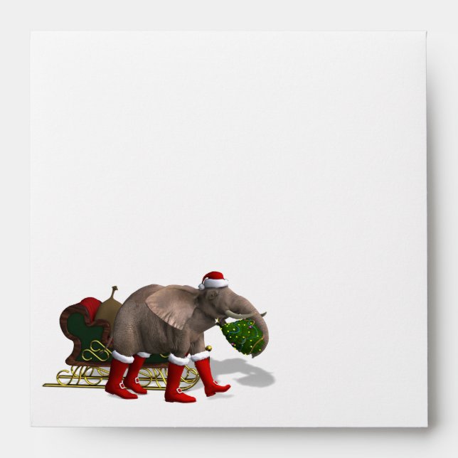 Sweet Santa Claus Elephant Envelopes (Front)