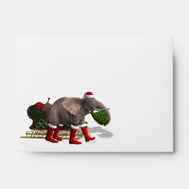 Sweet Santa Claus Elephant Envelopes (Front)