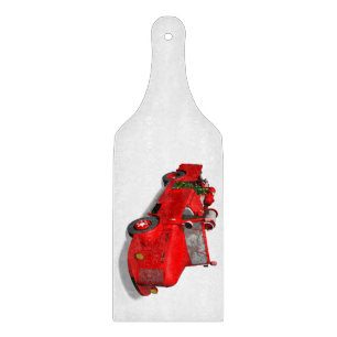 Sweet Santa Claus In Fire Engine Cutting Board