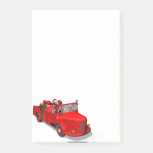 Sweet Santa Claus In Fire Engine Post-it Notes