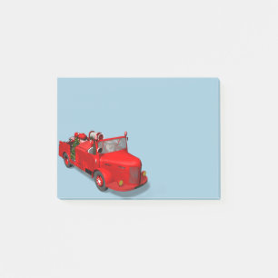 Sweet Santa Claus In Fire Engine Post-it Notes