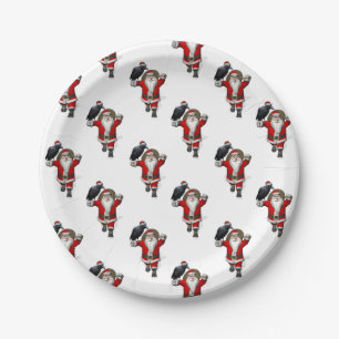 Sweet Santa Claus Loves Ravens Paper Plate