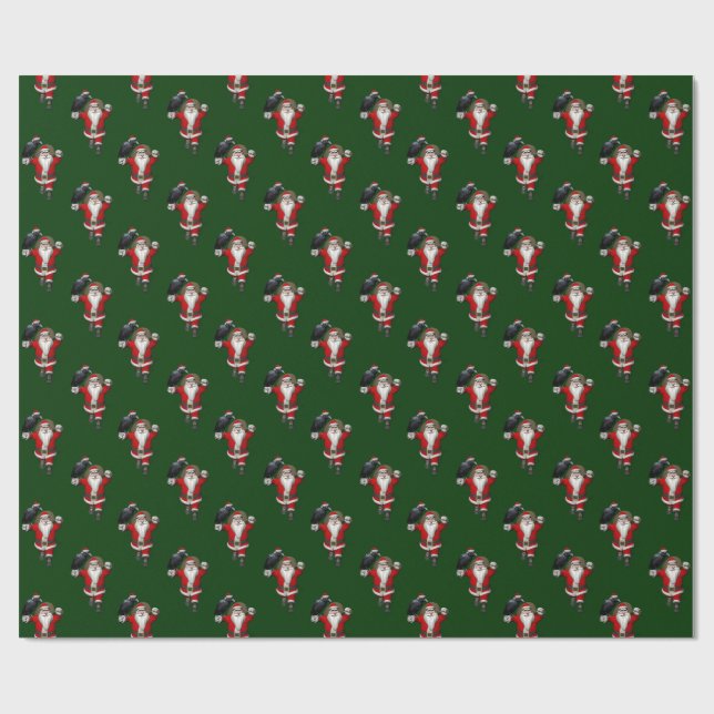 Sweet Santa Claus Loves Ravens Wrapping Paper (Flat)