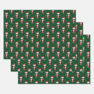 Sweet Santa Claus Visiting North Carolina Wrapping Paper Sheet