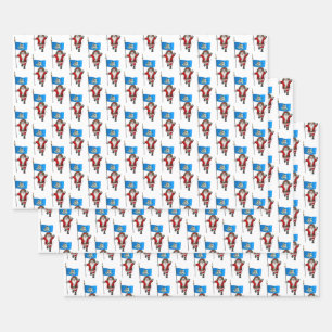Sweet Santa Claus Visits Connecticut Wrapping Paper Sheet