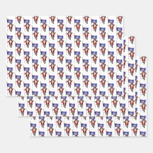Sweet Santa Claus Visits Louisiana Wrapping Paper Sheet