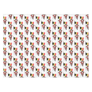 Sweet Santa Claus With Ensign Of Belgium Tablecloth