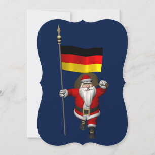 Sweet Santa Claus With Ensign Of Germany Holiday Card
