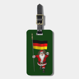 Sweet Santa Claus With Ensign Of Germany Luggage Tag