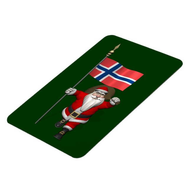 Sweet Santa Claus With Ensign Of Norway Magnet (Left Side)