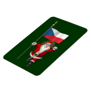 Sweet Santa Claus With Flag Of Czech Republic Magnet