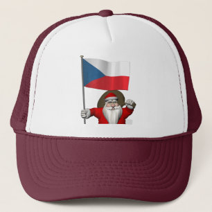 Sweet Santa Claus With Flag Of Czech Republic Trucker Hat
