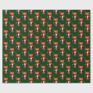 Sweet Santa Claus With Flag Of Hong Kong Wrapping Paper