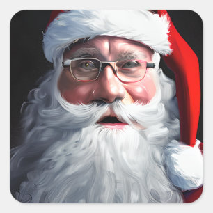 Sweet Santa Clause Christmas Square Sticker
