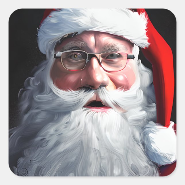 Sweet Santa Clause Christmas Square Sticker (Front)