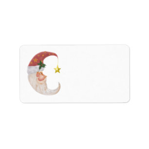 Sweet Santa Half Moon - add your own text Label