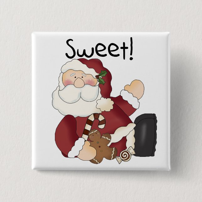Sweet Santa Holiday Tshirts and Gifts 15 Cm Square Badge (Front)