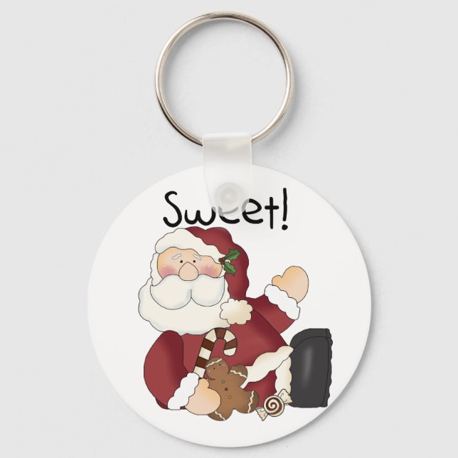 Sweet Santa Holiday Tshirts and Gifts Key Ring (Front)