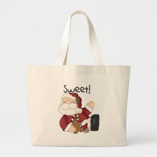 Sweet Santa Holiday Tshirts and Gifts Large Tote Bag