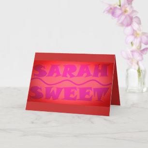 Sweet Sarah colours warm pink and burnt orange Card