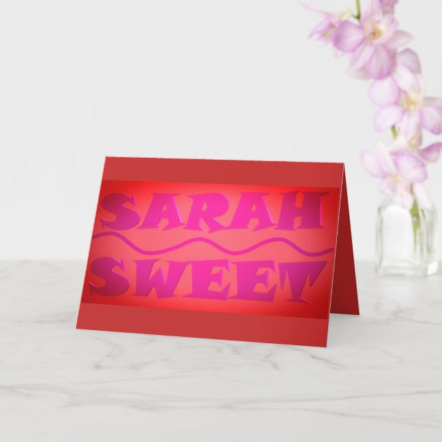 Sweet Sarah colours warm pink and burnt orange Card (Orchid)