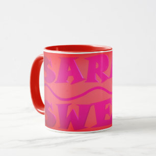 Sweet Sarah colours warm pink and burnt orange Mug