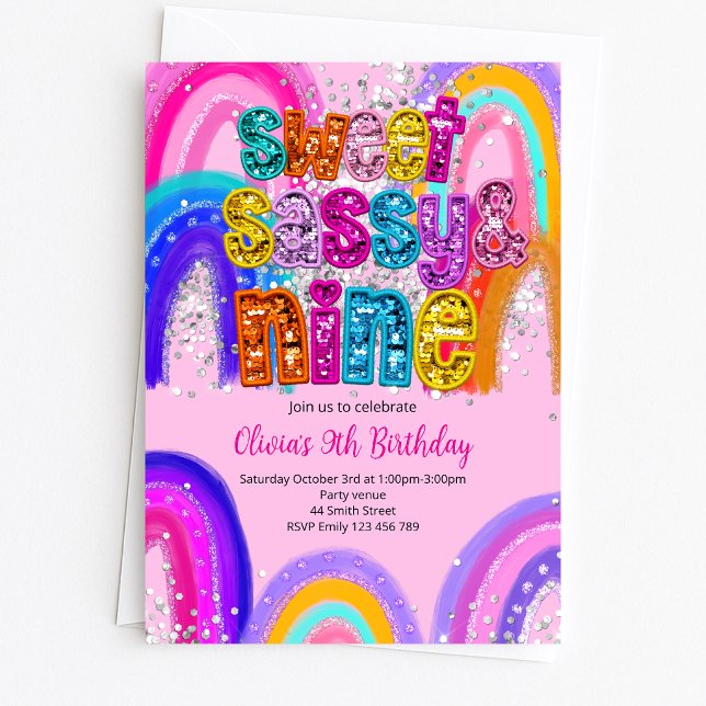 Sweet Sassy & 9 Birthday Invitation (Creator Uploaded)