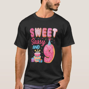 Sweet Sassy And 9 Birthday Doughnut Theme 9th Birt T-Shirt