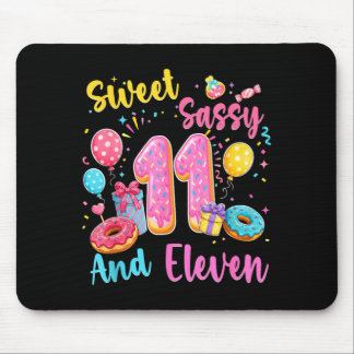 Sweet sassy and eleven 11th birthday sweet doughnu mouse mat