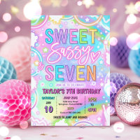 Sweet Sassy And Seven Neon Rainbow 7th Birthday