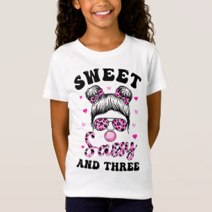Sweet Sassy And Three Messy Bun Leopard Sunglasses T-Shirt