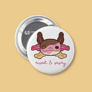 Sweet & Sassy Axolotl Neapolitan Ice Cream 6 Cm Round Badge