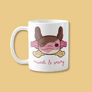 Sweet & Sassy Axolotl Neapolitan Ice Cream Two-Tone Coffee Mug
