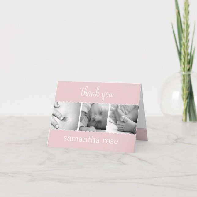 Sweet Scallops Baby Thank You Card (Front)