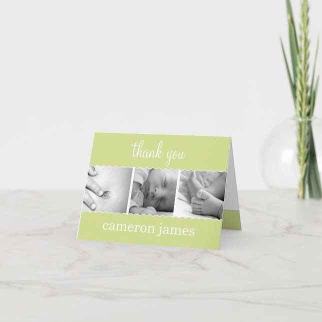 Sweet Scallops Baby Thank You Card (Front)