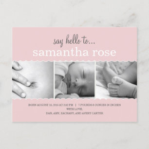 Sweet Scallops Birth Announcement - Baby Girl