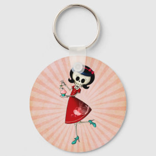 Sweet & Scary Skeleton Girl Key Ring