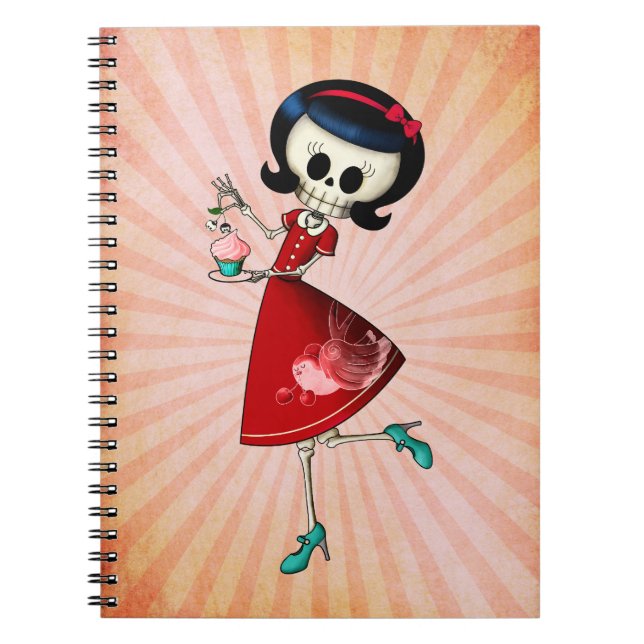 Sweet & Scary Skeleton Girl Notebook (Front)