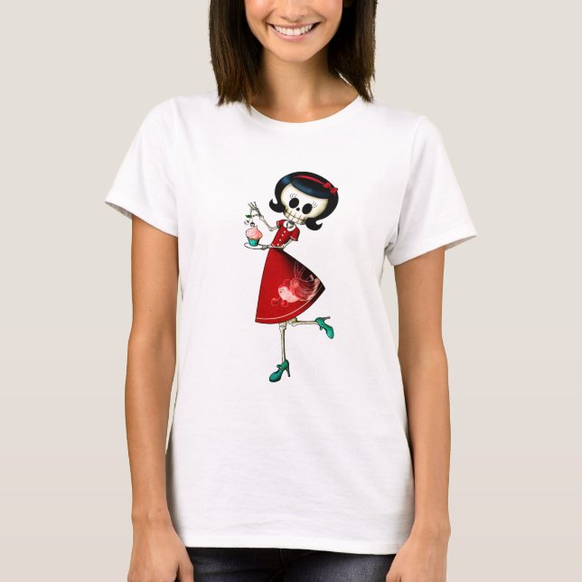 Sweet & Scary Skeleton Girl T-Shirt (Front)